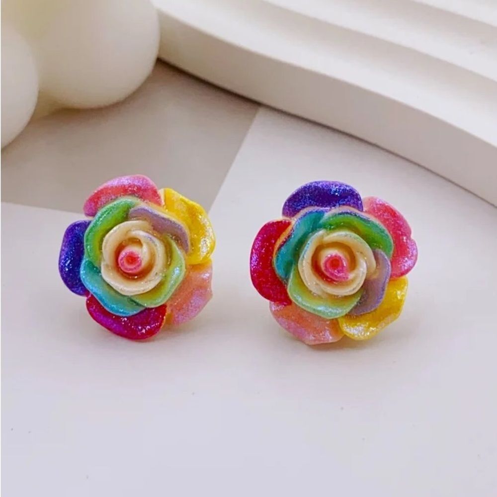 Flower statement earrings M942